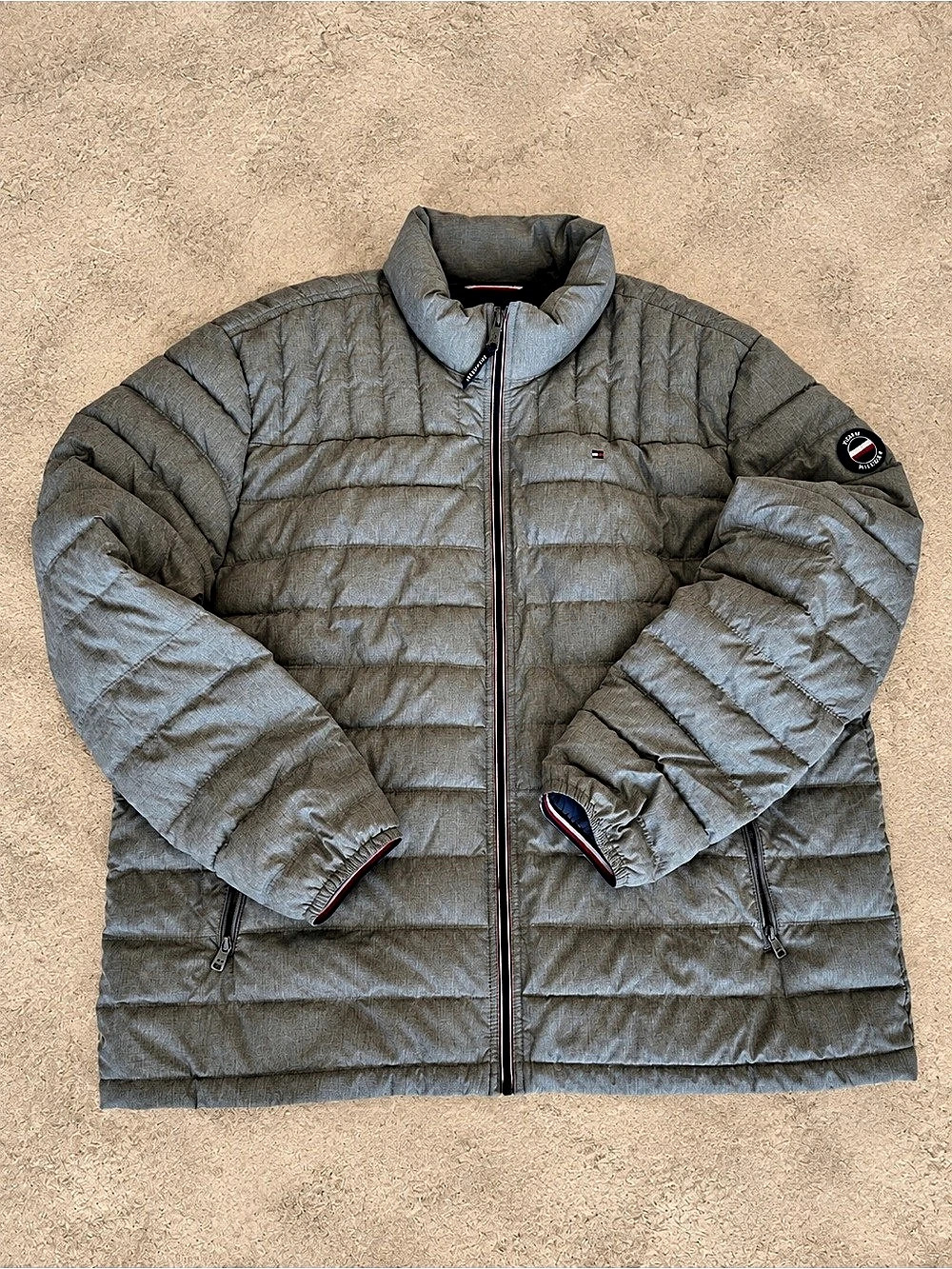Tommy Hilfiger Men's Packable Puffer Jacket Gray & Blue 3XL